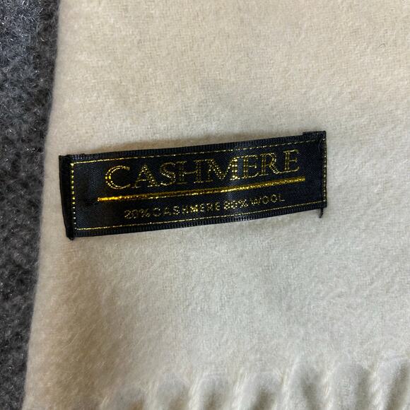 Cashmere Scarf 20% Cashmere 80% Wool Tan 52"x12" - Picture 2 of 5